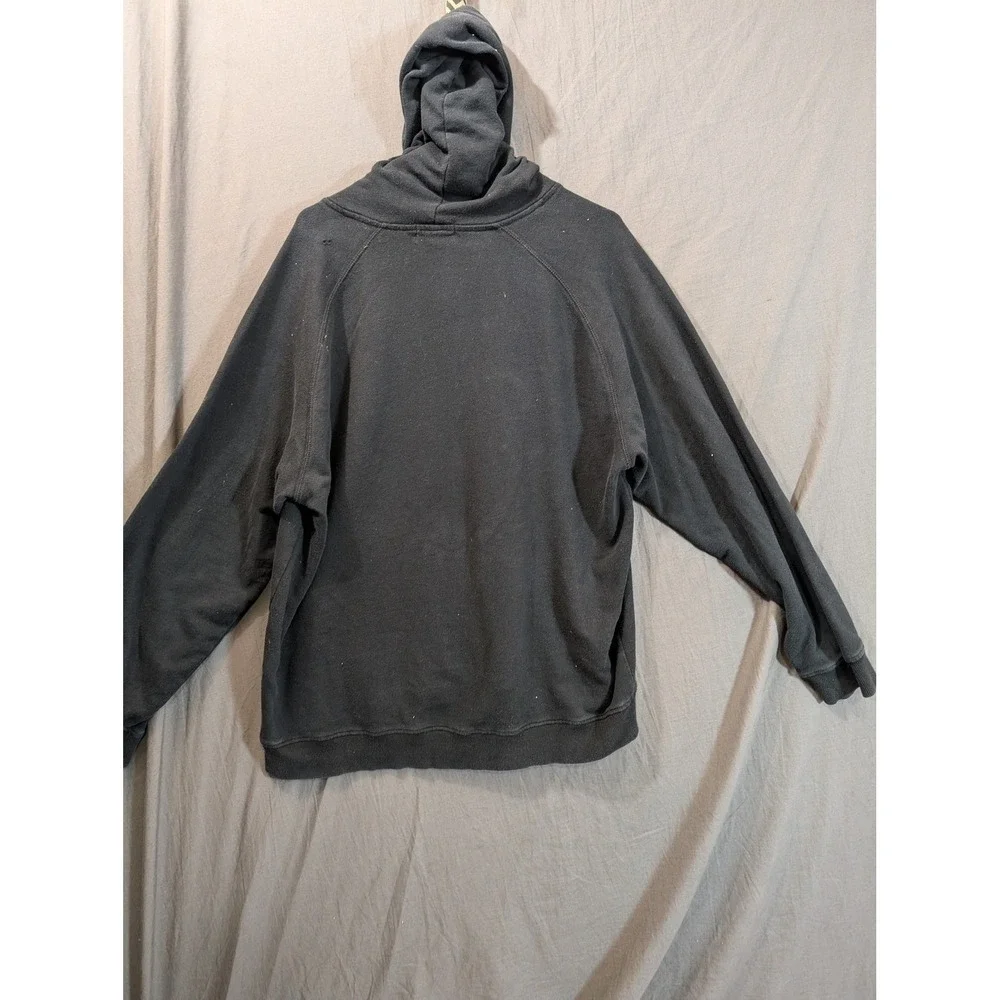 True Religion Mens Black Graphic‎ Hooded Pullover Hoodie Sweatshirt